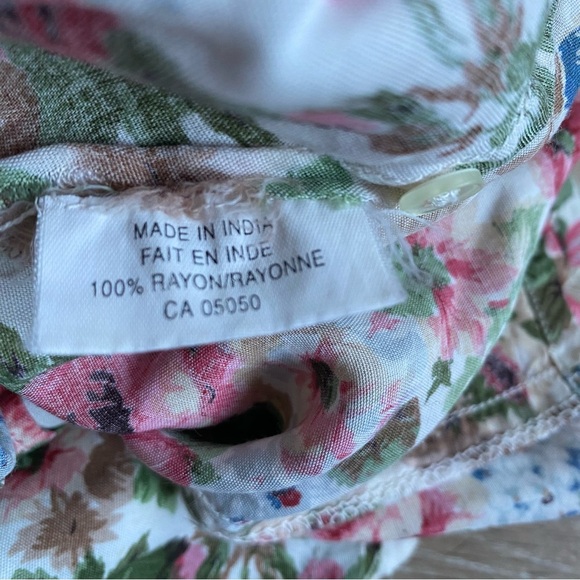 Vintage Jacob blouse button up floral rose shirt 100 % Viscose medium - Picture 4 of 6